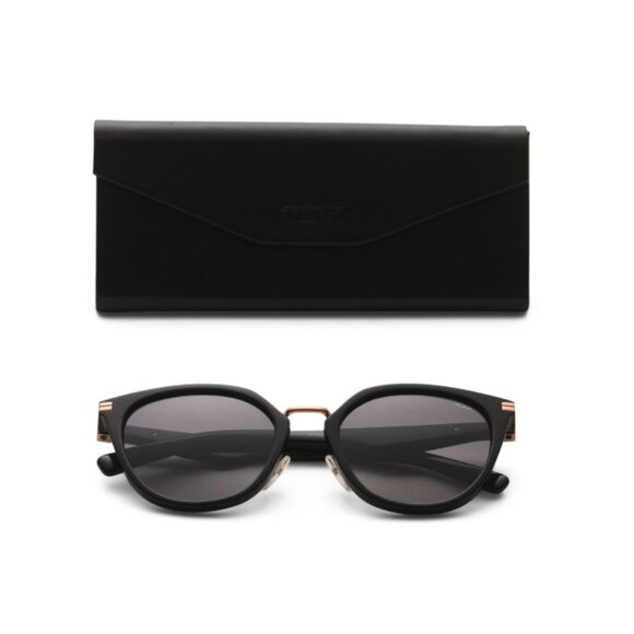 TUMI Black Round Sunglasses
